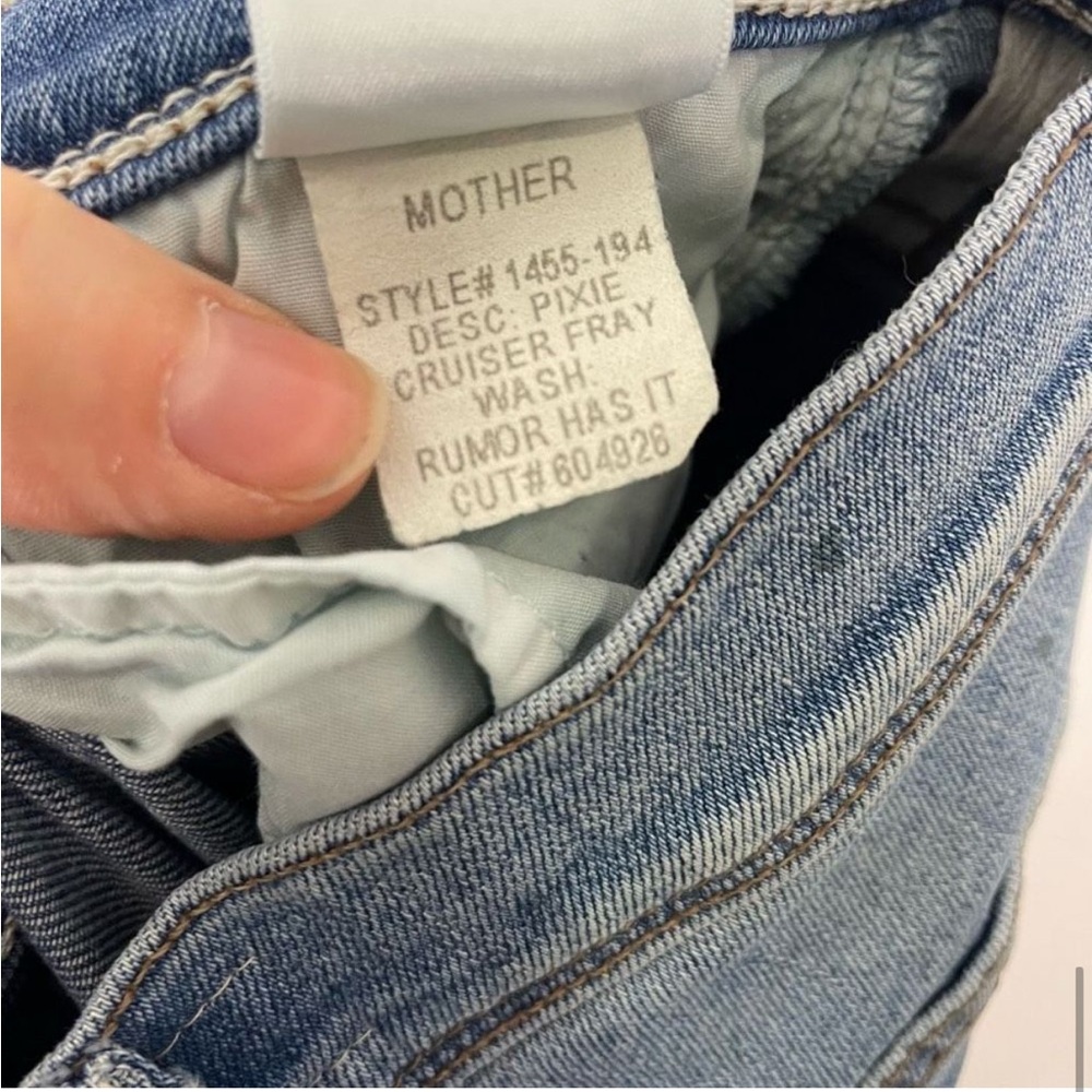 Mother High Waisted Button Fly Pixie Cruiser Fray… - image 3